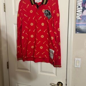 Reason Red Long Sleeve Polo Shirt